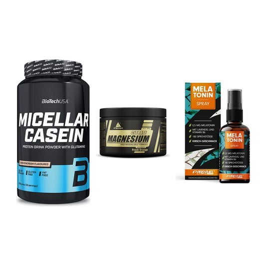 Schlaf & Erholung: BioTech Micella + Peak Magnesium + ProFuel Melaton – alle enthaltenen Artikel