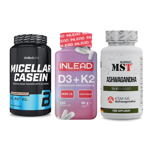 Schlaf & Erholung: BioTech Micella + INLEAD Vitamin + MST Ashwagandha – alle enthaltenen Artikel
