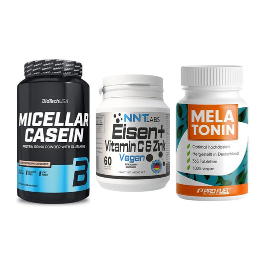 Schlaf & Erholung: BioTech Micella + NNT Eisen + ProFuel Melaton – alle enthaltenen Artikel