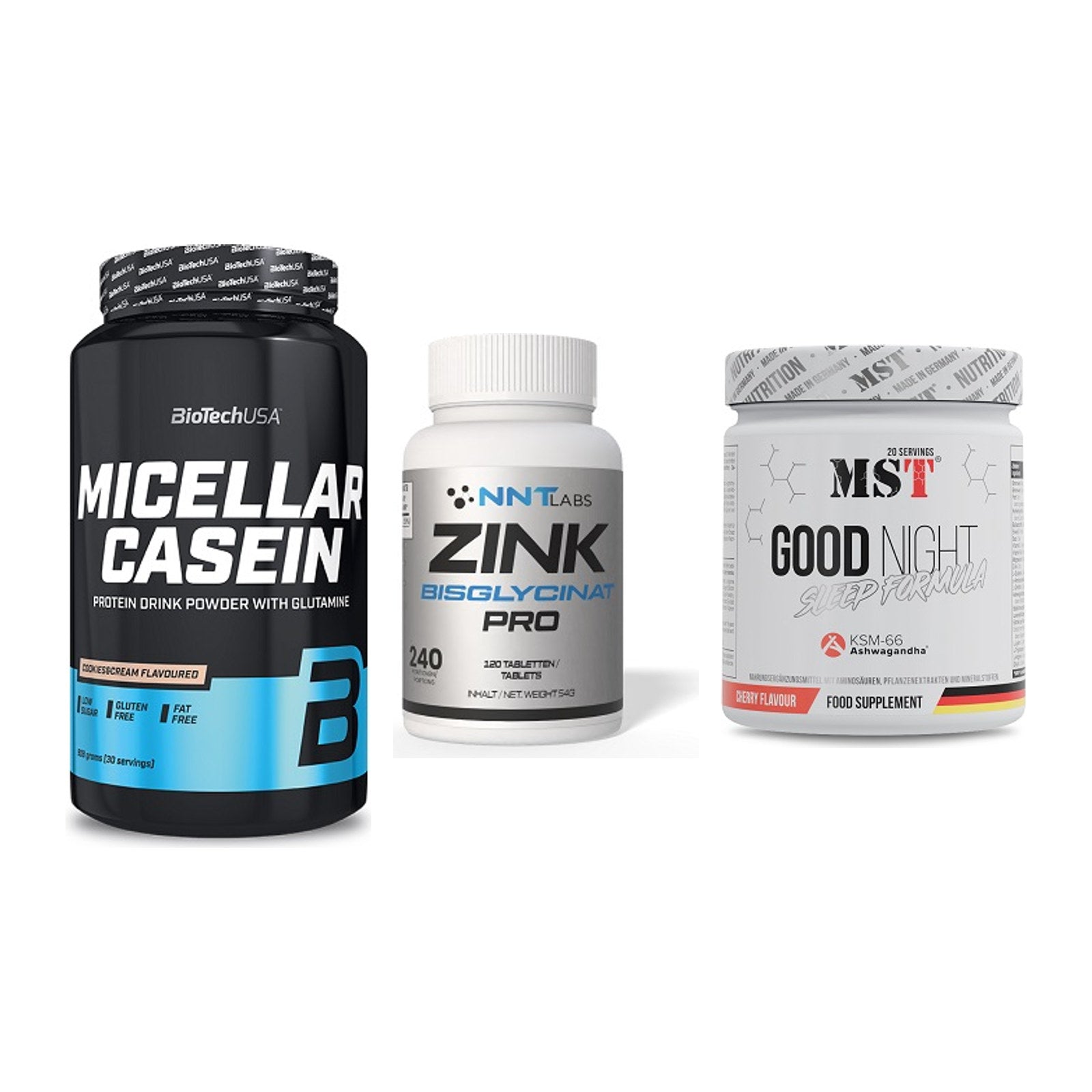 Schlaf & Erholung: BioTech Micella + NNT Zink 50mg + MST Good Night – alle enthaltenen Artikel