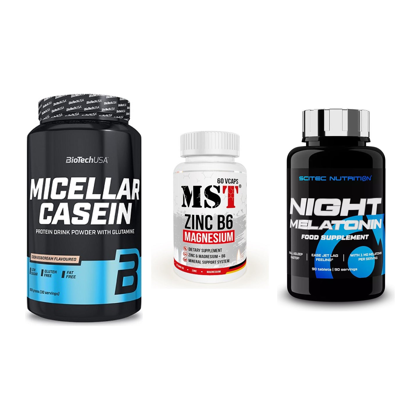 Schlaf & Erholung: BioTech Micella + MST Zinc + Scitec Night – alle enthaltenen Artikel