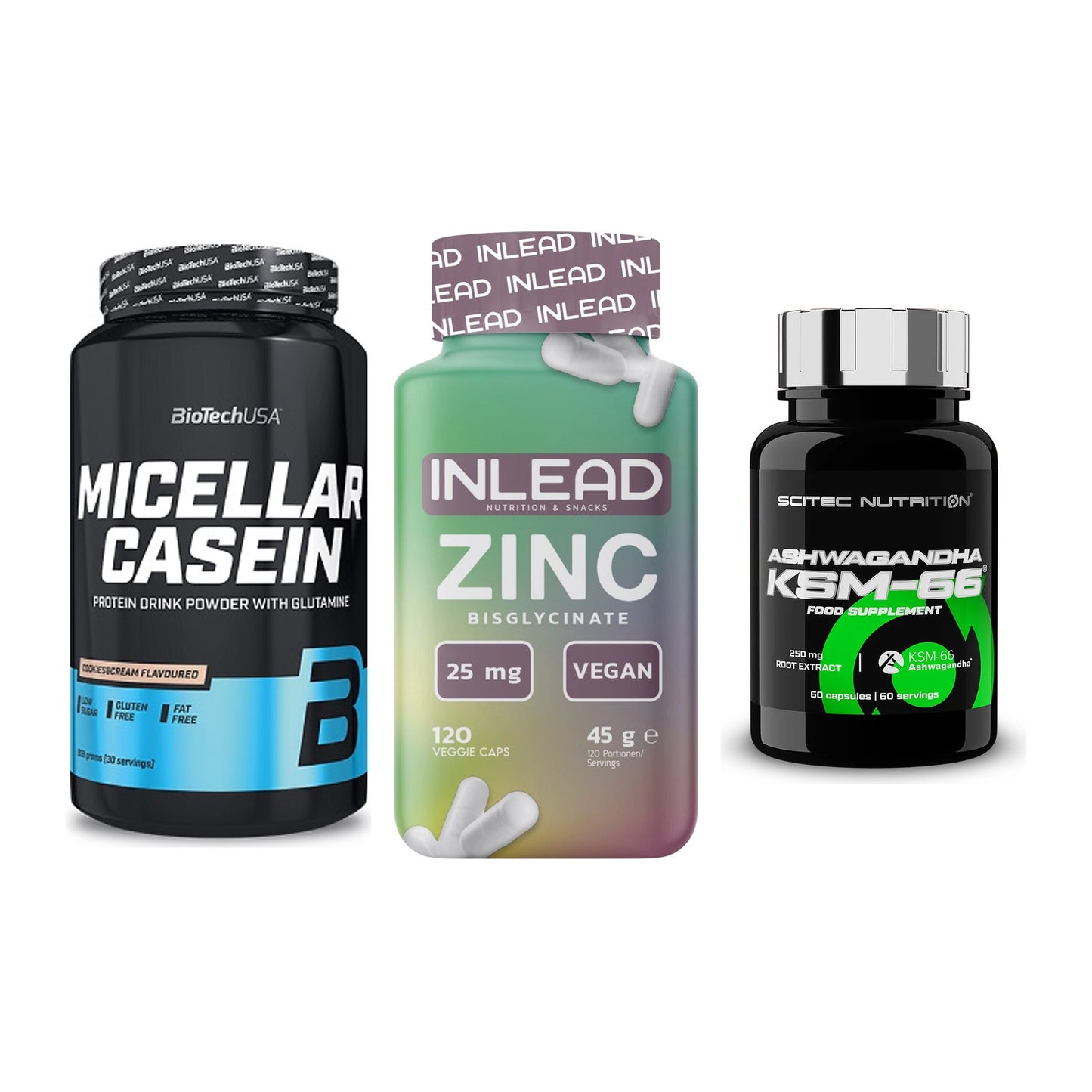 Schlaf & Erholung: BioTech Micella + INLEAD Zink + Scitec KSM-66 – alle enthaltenen Artikel