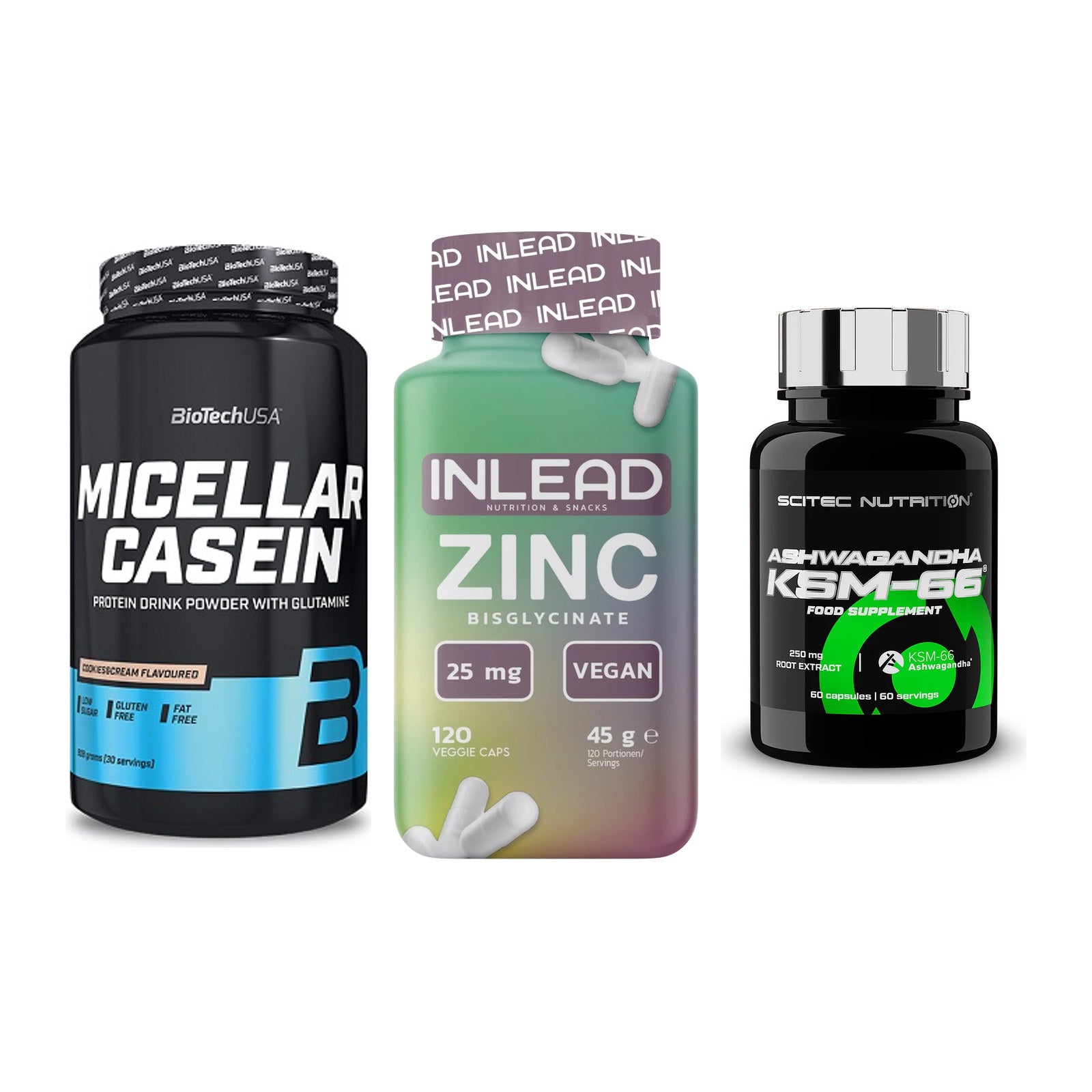 Schlaf & Erholung: BioTech Micella + INLEAD Zink + Scitec KSM-66 – alle enthaltenen Artikel
