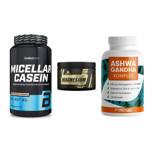 Schlaf & Erholung: BioTech Micella + Peak Magnesium + ProFuel Ashwaga – alle enthaltenen Artikel