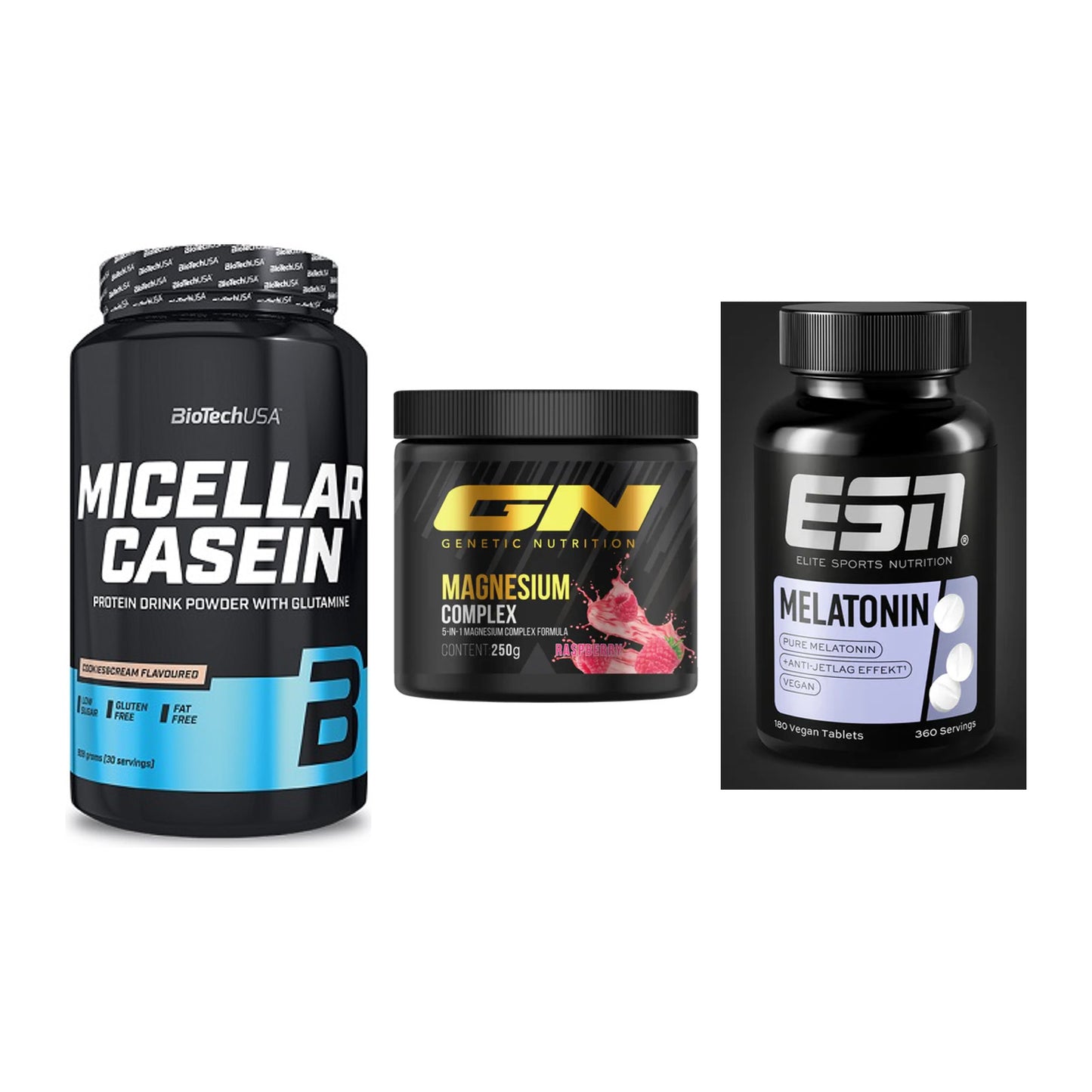 Schlaf & Erholung: BioTech Micella + GN Magnesium + ESN Melatonin – alle enthaltenen Artikel