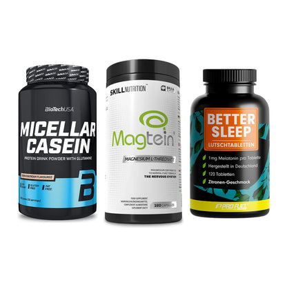 Schlaf & Erholung: BioTech Micella + Skill Nutrition + ProFuel Melaton – alle enthaltenen Artikel