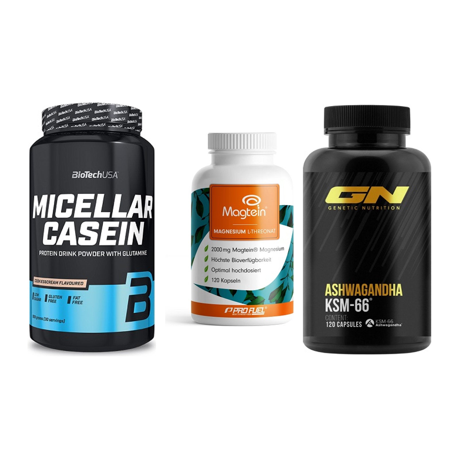 Schlaf & Erholung: BioTech Micella + ProFuel Magnesi + GN Ashwagandha – alle enthaltenen Artikel