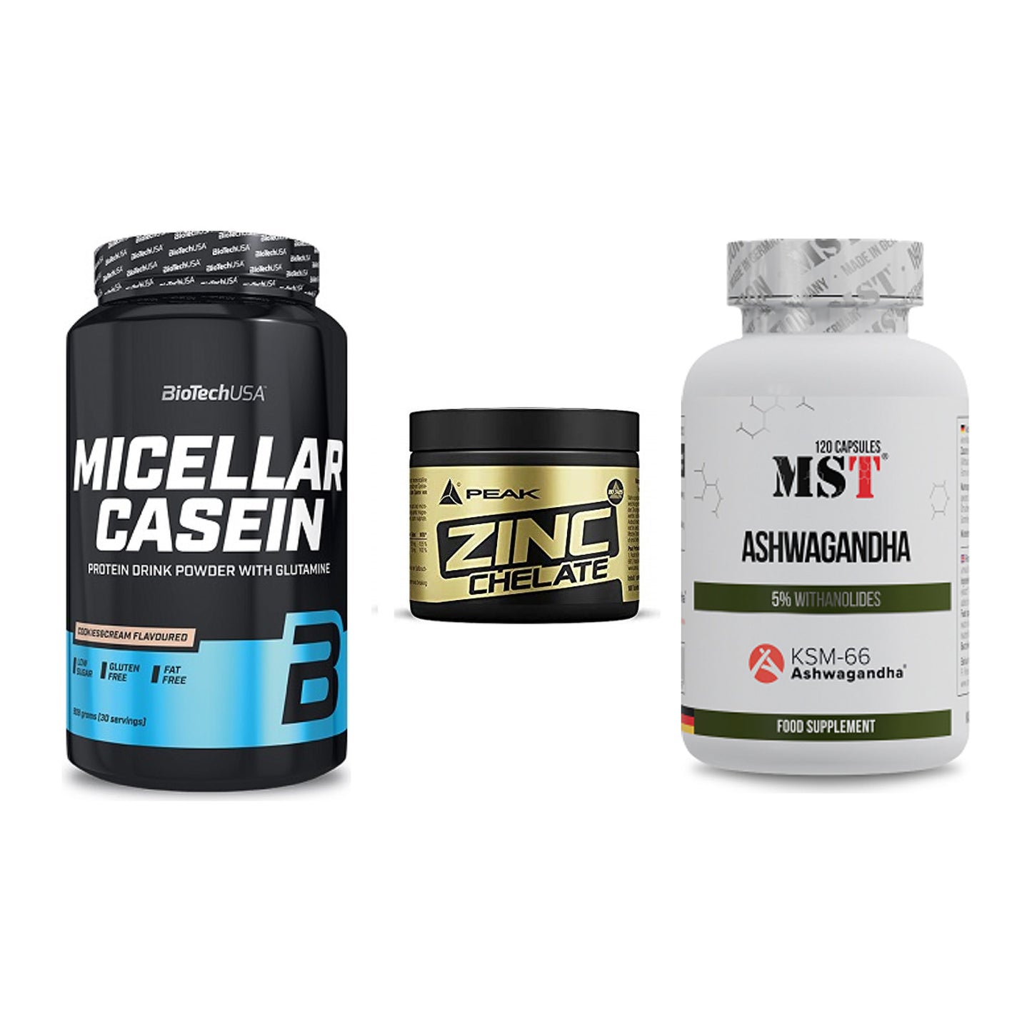 Schlaf & Erholung: BioTech Micella + Peak Zink + MST Ashwagandha – alle enthaltenen Artikel