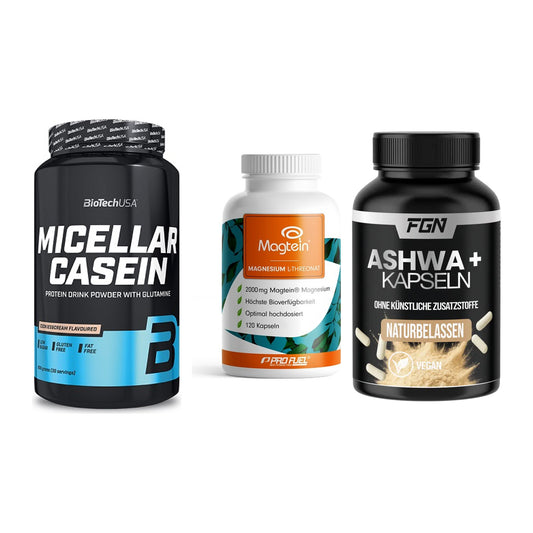 Schlaf & Erholung: BioTech Micella + ProFuel Magnesi + FGN Ashwagandha – alle enthaltenen Artikel