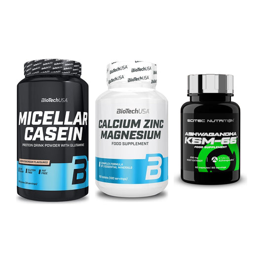 Schlaf & Erholung: BioTech Micella + BioTech Calcium + Scitec KSM-66 – alle enthaltenen Artikel