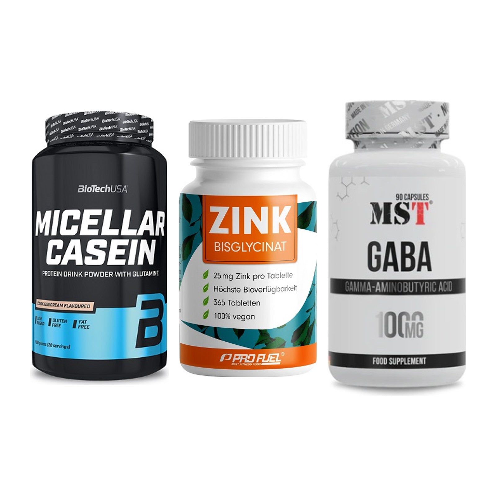 Schlaf & Erholung: BioTech Micella + ProFuel Zink + MST GABA 1000mg – alle enthaltenen Artikel