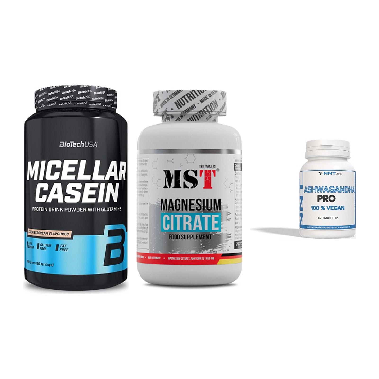 Schlaf & Erholung: BioTech Micella + MST Magnesium + NNT Ashwagandha – alle enthaltenen Artikel