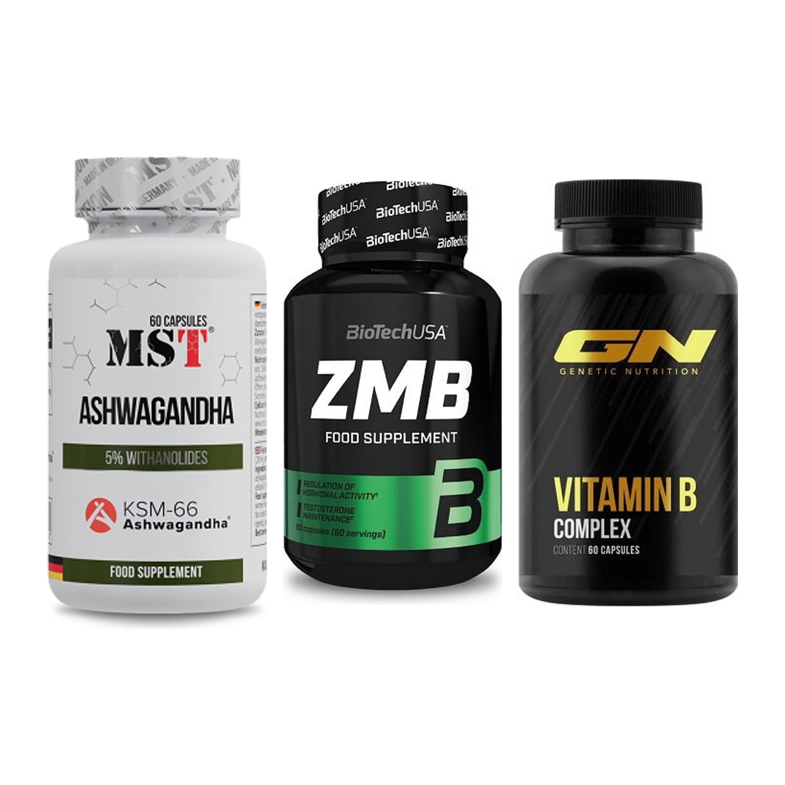 Stress & Balance: MST Ashwagandha + BioTech ZMB + GN Vitamin – alle enthaltenen Artikel