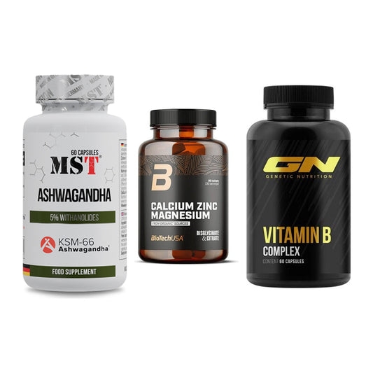 Stress & Balance: MST Ashwagandha + BioTech Calcium + GN Vitamin – alle enthaltenen Artikel