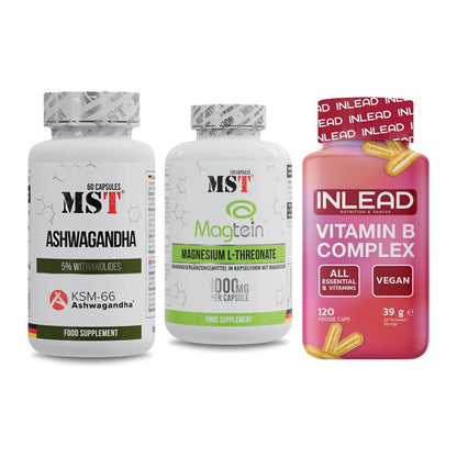 Stress & Balance: MST Ashwagandha + MST Magnesium + INLEAD Vitamin – alle enthaltenen Artikel