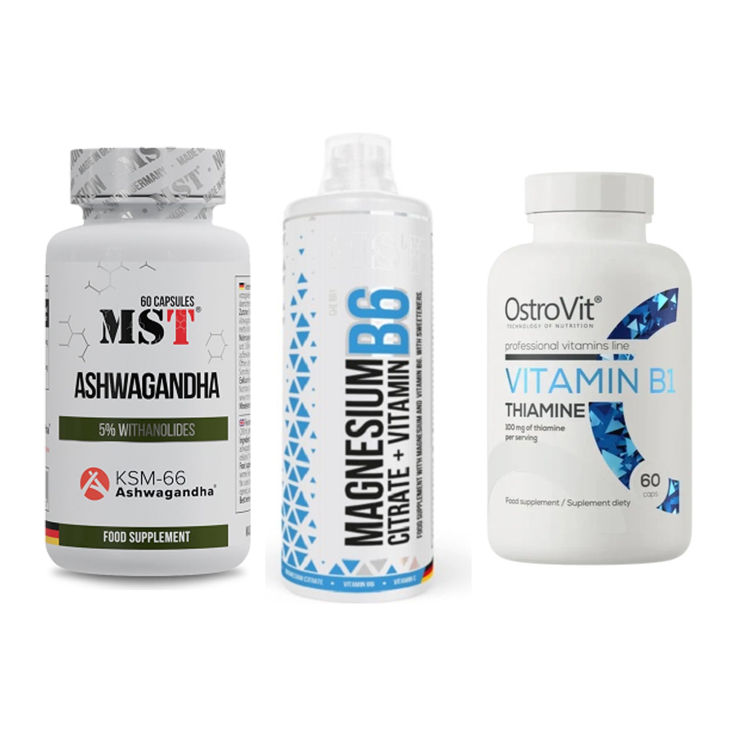 Stress & Balance: MST Ashwagandha + MST Magnesium + Ostrovit – alle enthaltenen Artikel
