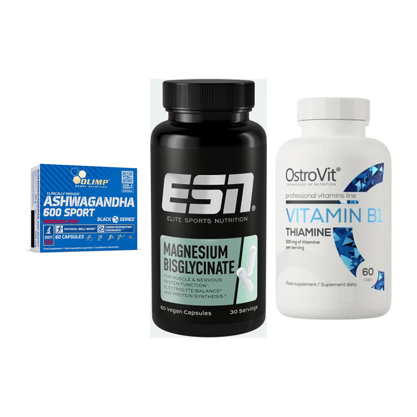Stress & Balance: Olimp Ashwagand + ESN Magnesium + Ostrovit – alle enthaltenen Artikel