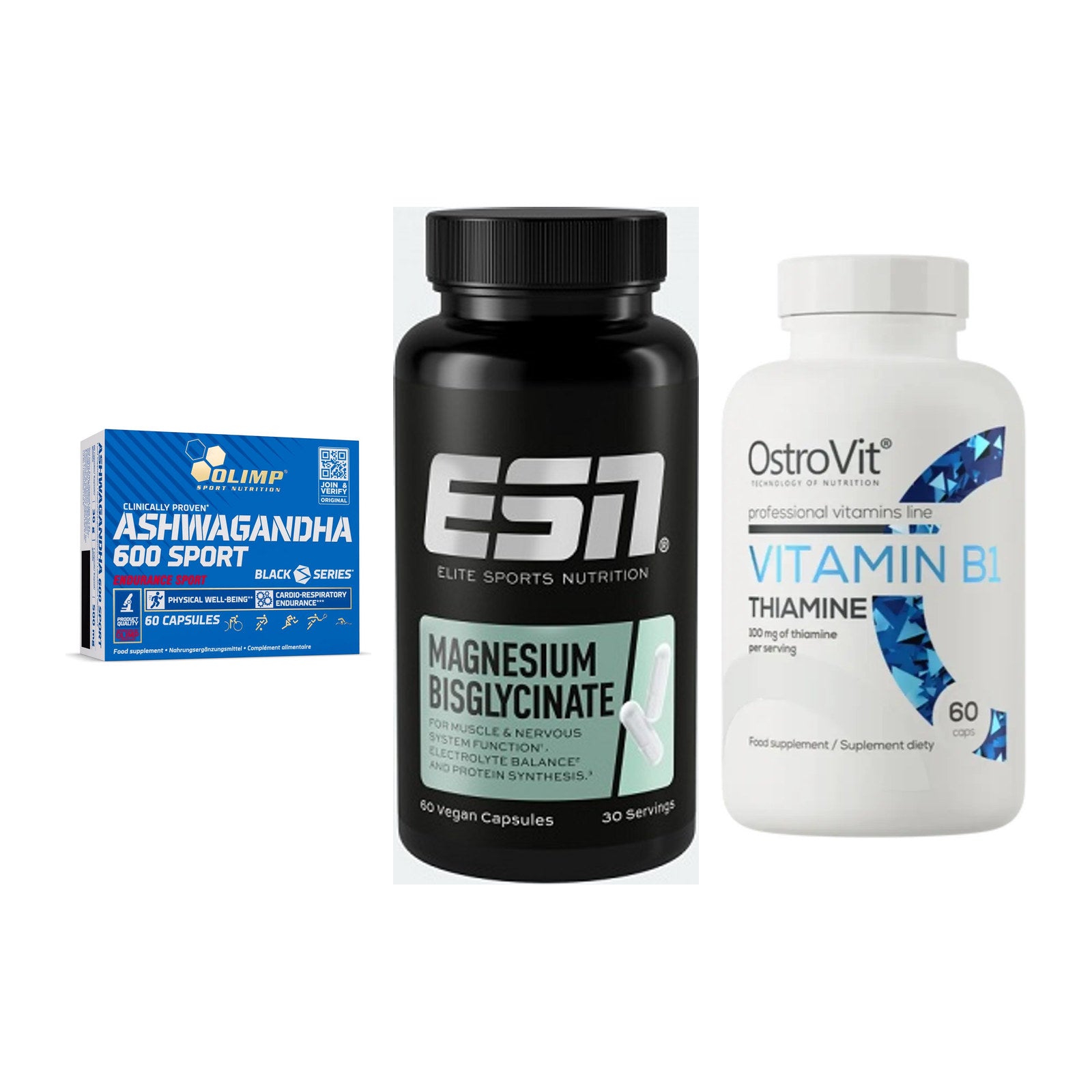 Stress & Balance: Olimp Ashwagand + ESN Magnesium + Ostrovit – alle enthaltenen Artikel
