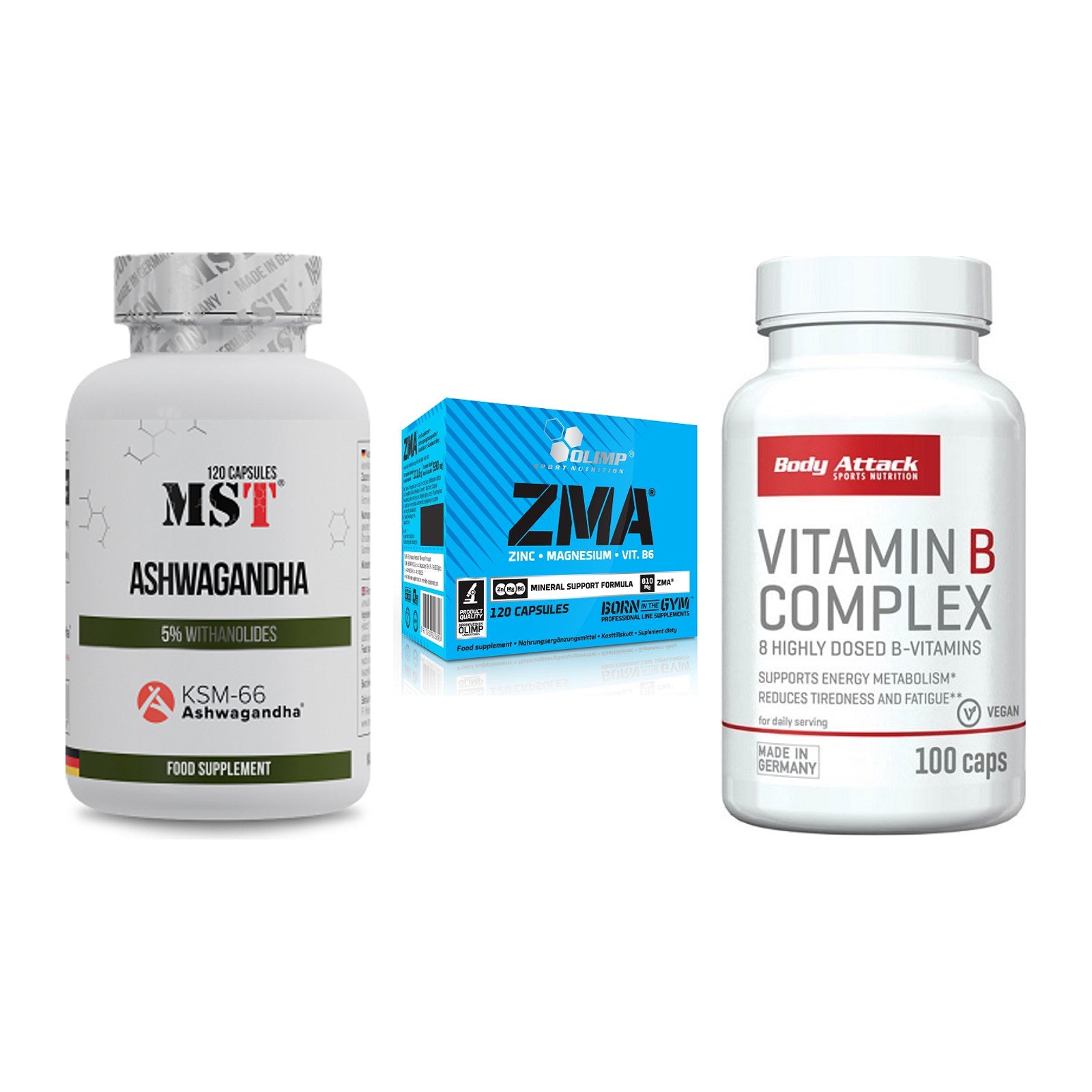 Stress & Balance: MST Ashwagandha + Olimp ZMA + Body Attack – alle enthaltenen Artikel