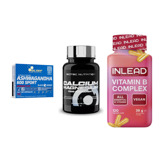 Stress & Balance: Olimp Ashwagand + Scitec Calcium + INLEAD Vitamin – alle enthaltenen Artikel