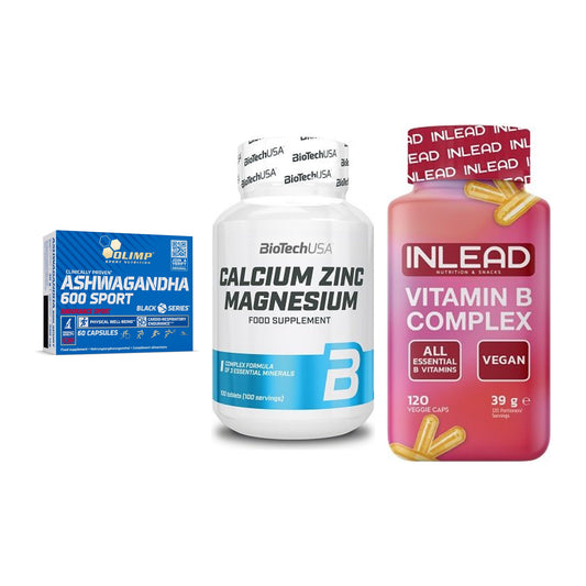 Stress & Balance: Olimp Ashwagand + BioTech Calcium + INLEAD Vitamin – alle enthaltenen Artikel
