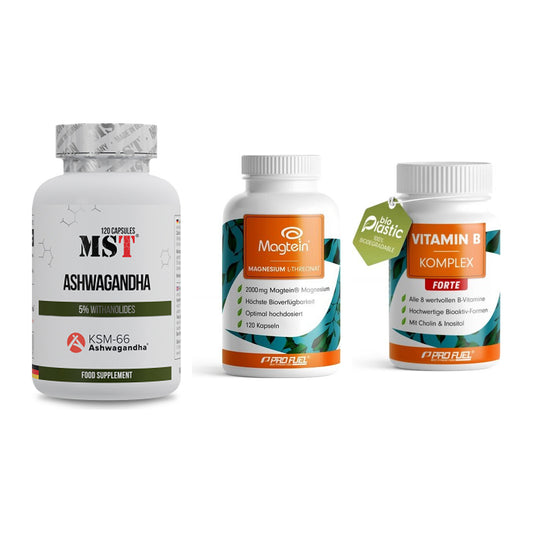 Stress & Balance: MST Ashwagandha + ProFuel Magnesi + ProFuel Vitamin – alle enthaltenen Artikel