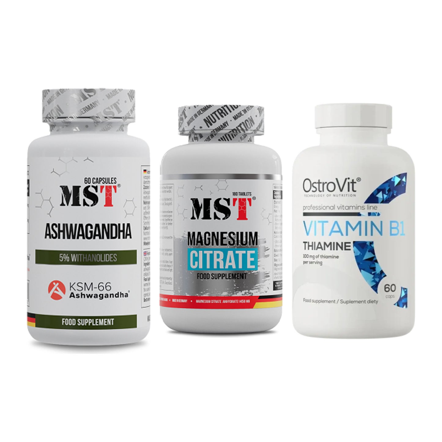 Stress & Balance: MST Ashwagandha + MST Magnesium + Ostrovit – alle enthaltenen Artikel