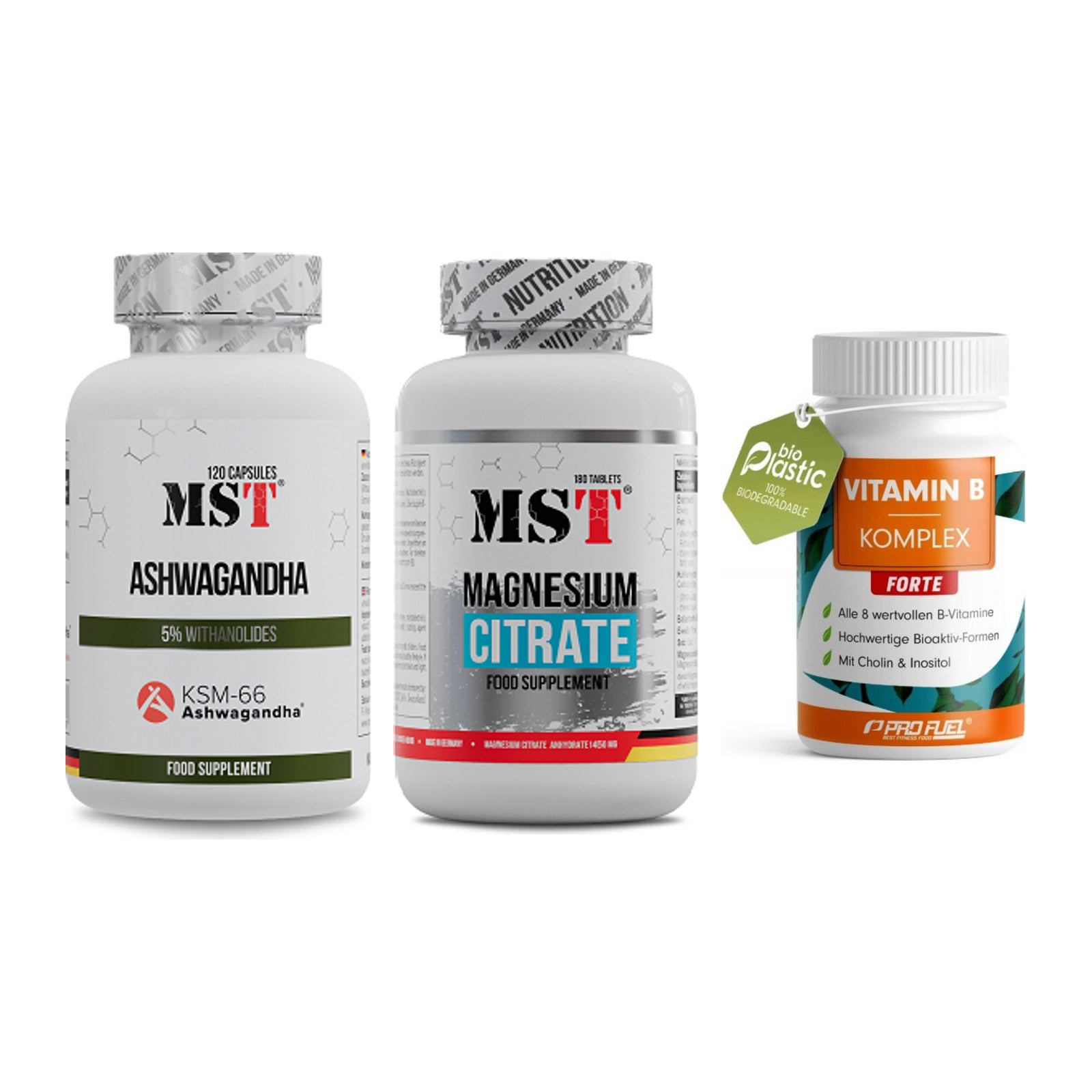 Stress & Balance: MST Ashwagandha + MST Magnesium + ProFuel Vitamin – alle enthaltenen Artikel