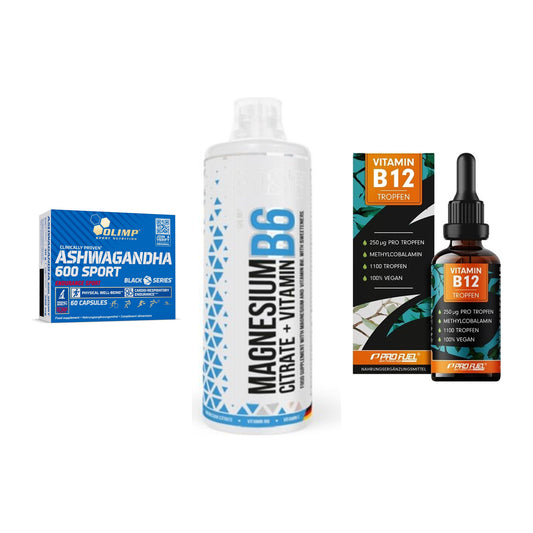 Stress & Balance: Olimp Ashwagand + MST Magnesium + ProFuel Vitamin – alle enthaltenen Artikel