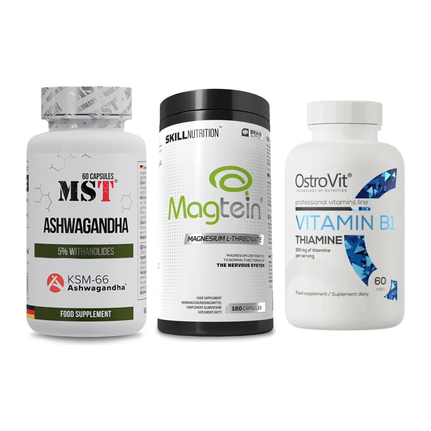 Stress & Balance: MST Ashwagandha + Skill Nutrition + Ostrovit – alle enthaltenen Artikel