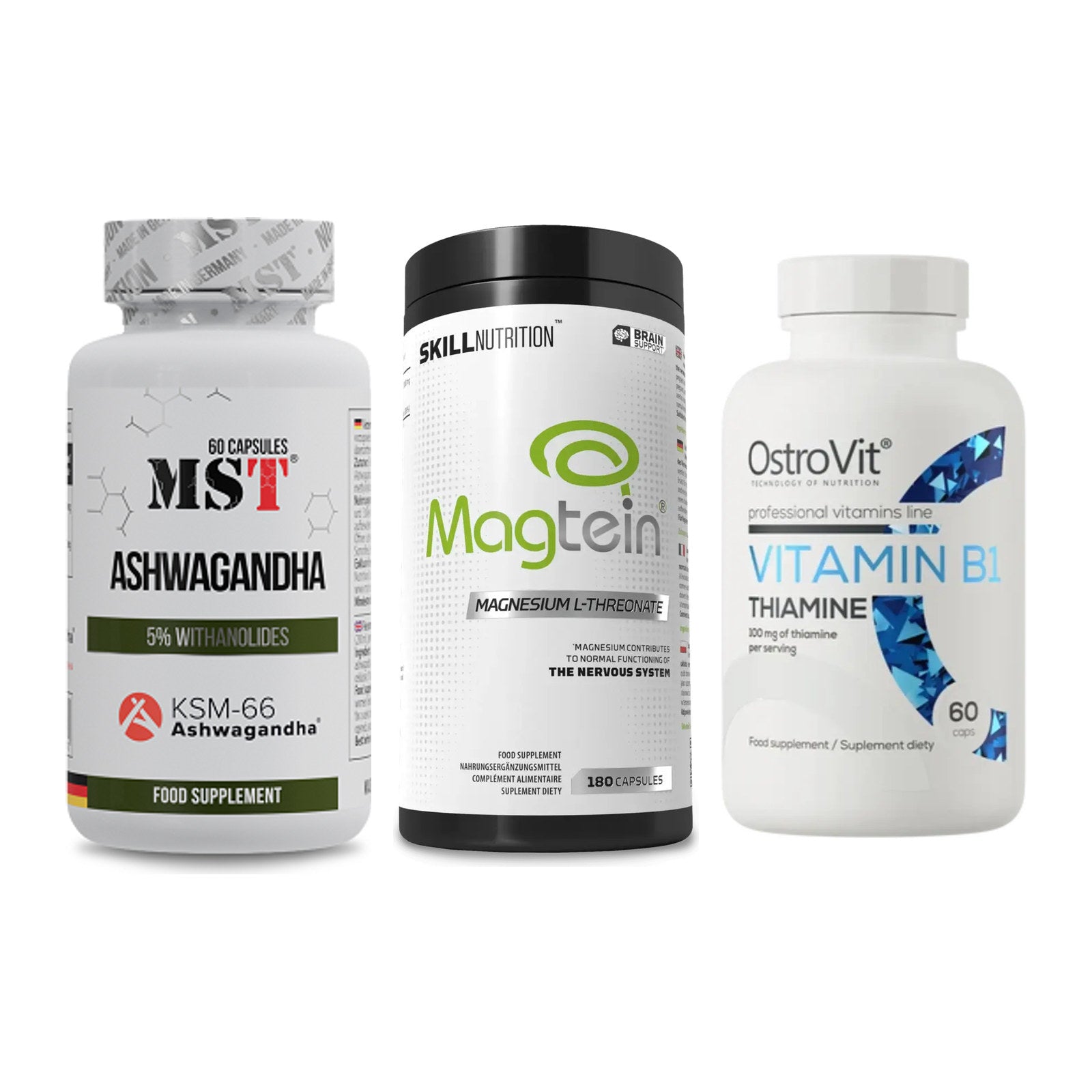 Stress & Balance: MST Ashwagandha + Skill Nutrition + Ostrovit – alle enthaltenen Artikel