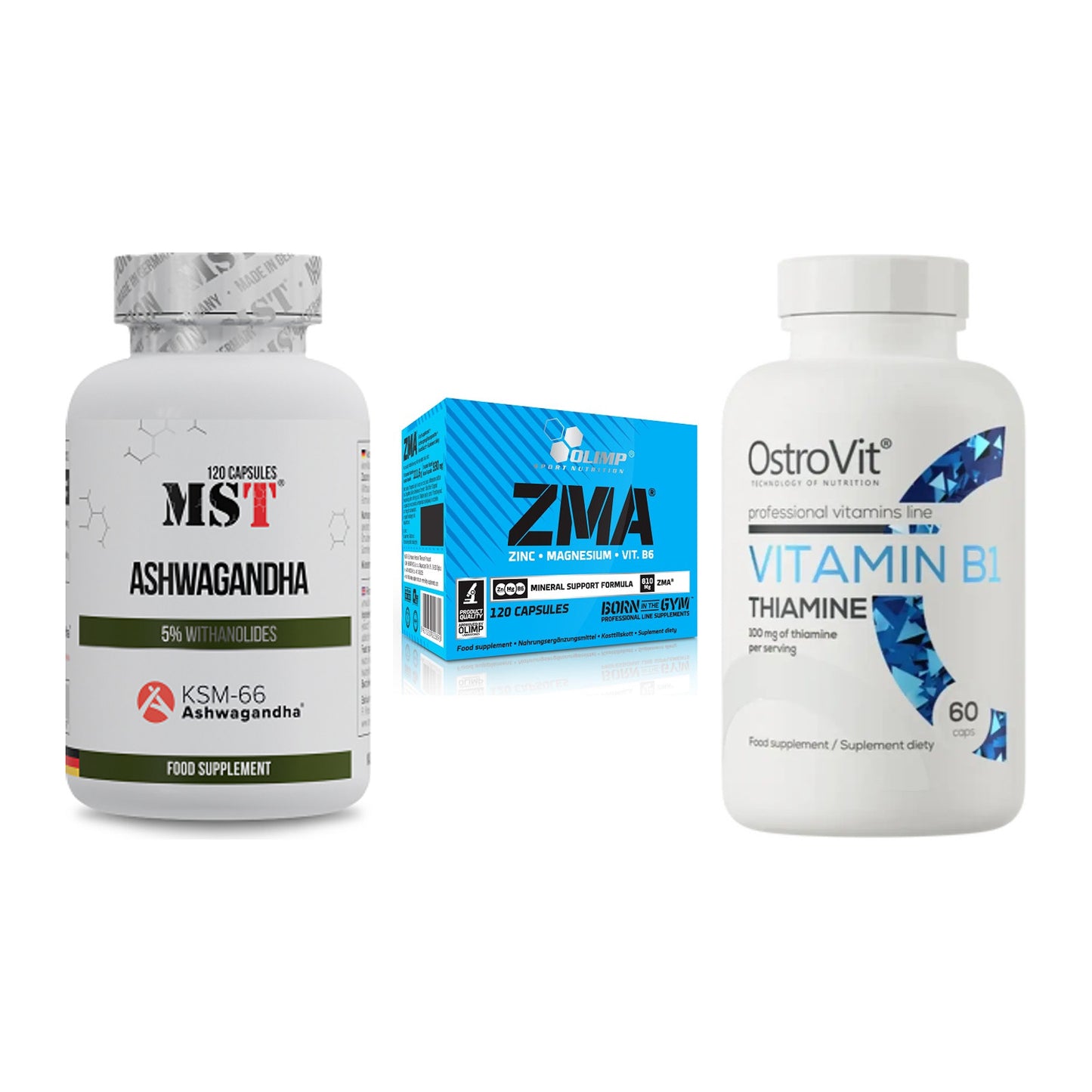 Stress & Balance: MST Ashwagandha + Olimp ZMA + Ostrovit – alle enthaltenen Artikel