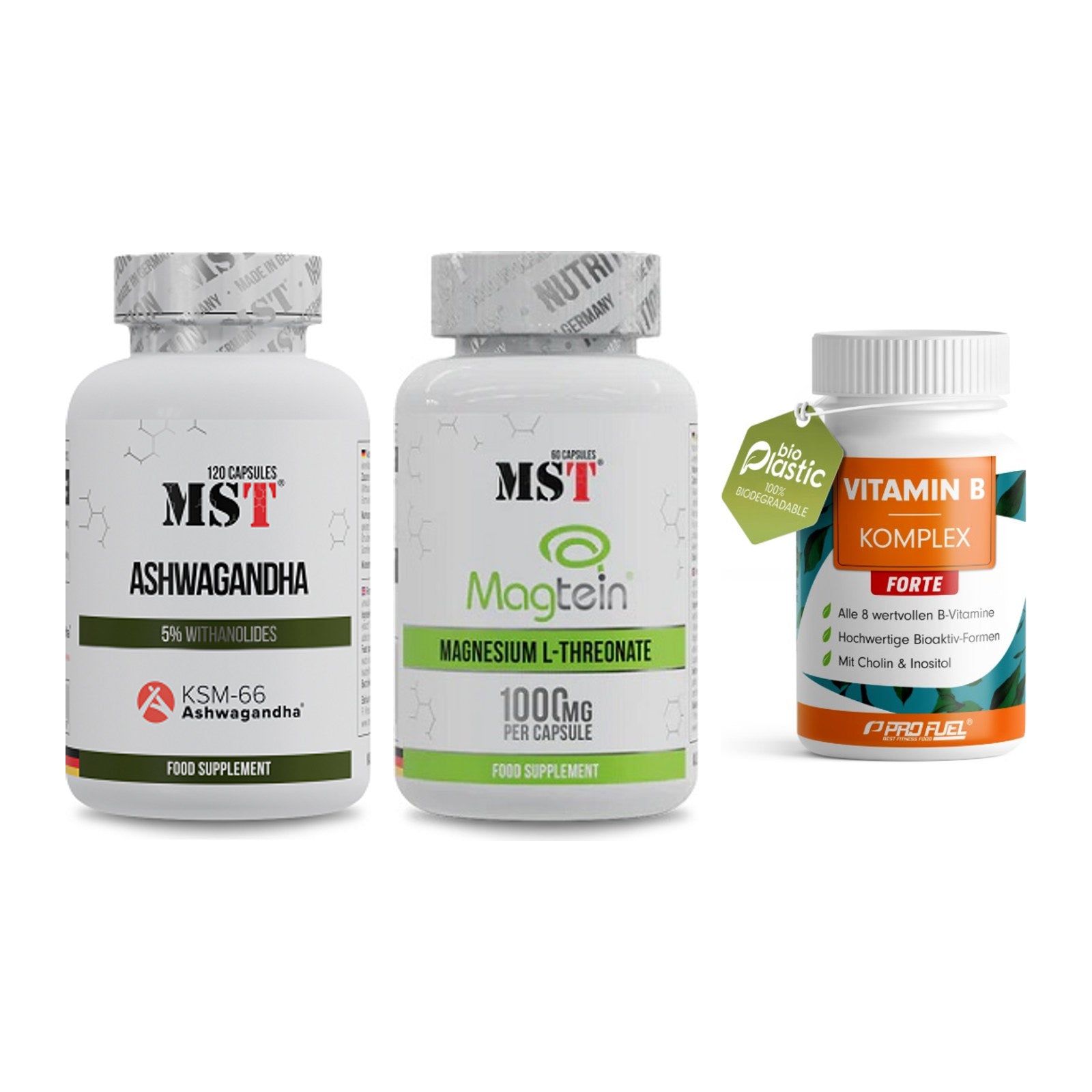 Stress & Balance: MST Ashwagandha + MST Magnesium + ProFuel Vitamin – alle enthaltenen Artikel