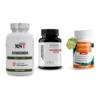 Stress & Balance: MST Ashwagandha + Scitec Magnesiu + ProFuel Vitamin – alle enthaltenen Artikel