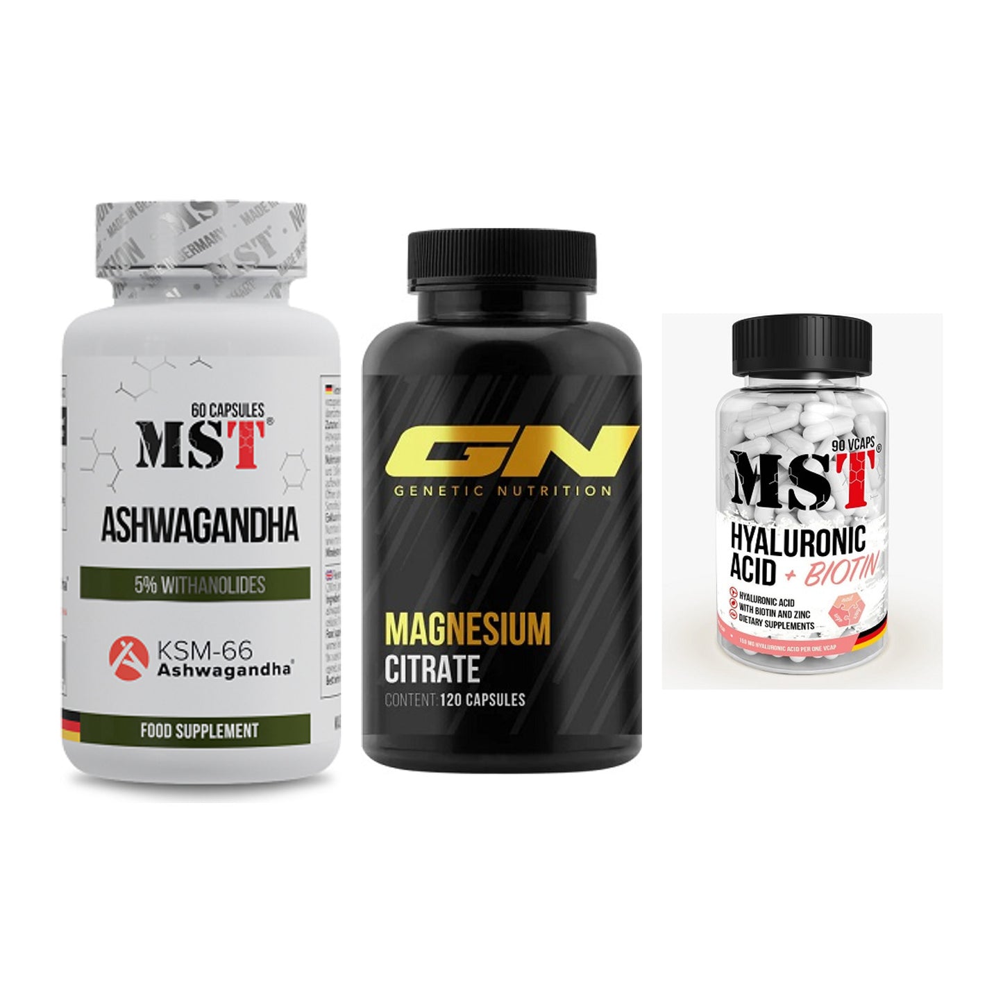 Stress & Balance: MST Ashwagandha + GN Magnesium + MST Hyaluronic – alle enthaltenen Artikel