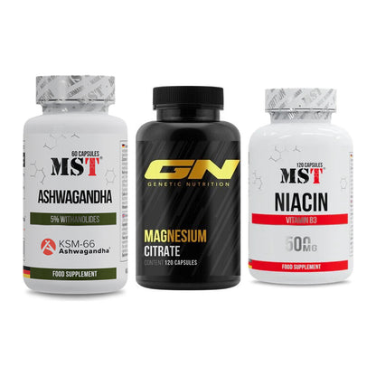Stress & Balance: MST Ashwagandha + GN Magnesium + MST Niacin – alle enthaltenen Artikel