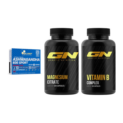 Stress & Balance: Olimp Ashwagand + GN Magnesium + GN Vitamin – alle enthaltenen Artikel