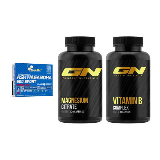 Stress & Balance: Olimp Ashwagand + GN Magnesium + GN Vitamin – alle enthaltenen Artikel