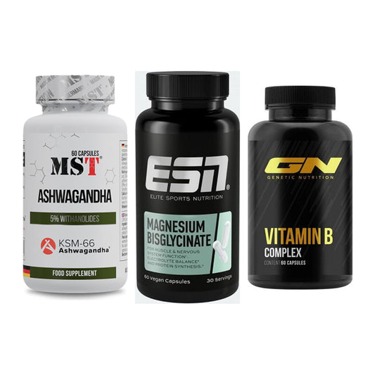 Stress & Balance: MST Ashwagandha + ESN Magnesium + GN Vitamin – alle enthaltenen Artikel