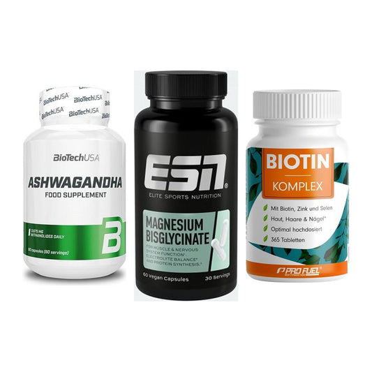 Stress & Balance: BioTech Ashwaga + ESN Magnesium + ProFuel BIOTIN – alle enthaltenen Artikel