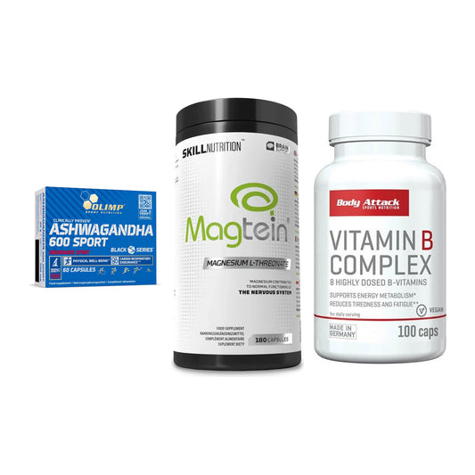 Stress & Balance: Olimp Ashwagand + Skill Nutrition + Body Attack – alle enthaltenen Artikel