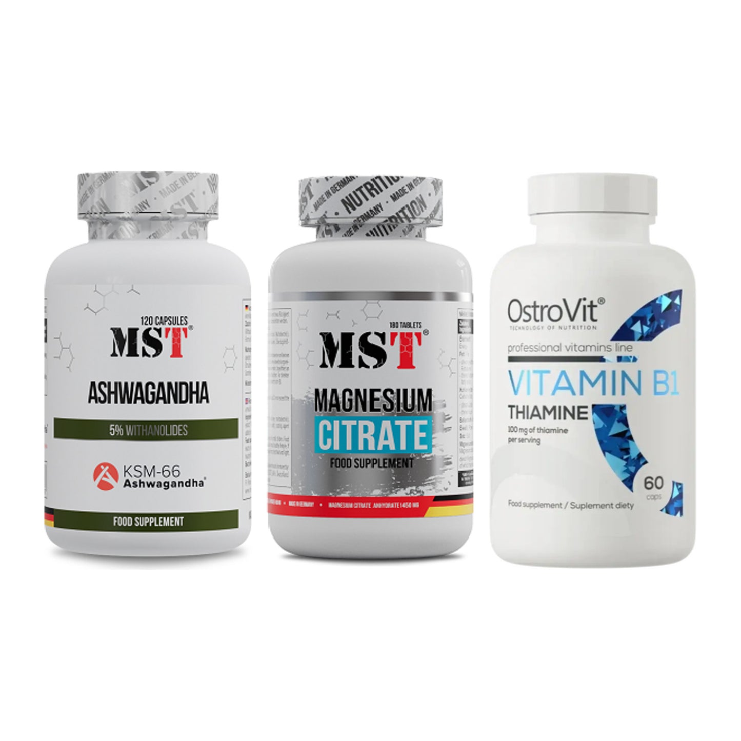 Stress & Balance: MST Ashwagandha + MST Magnesium + Ostrovit – alle enthaltenen Artikel