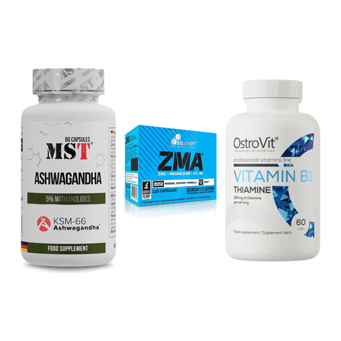 Stress & Balance: MST Ashwagandha + Olimp ZMA + Ostrovit – alle enthaltenen Artikel
