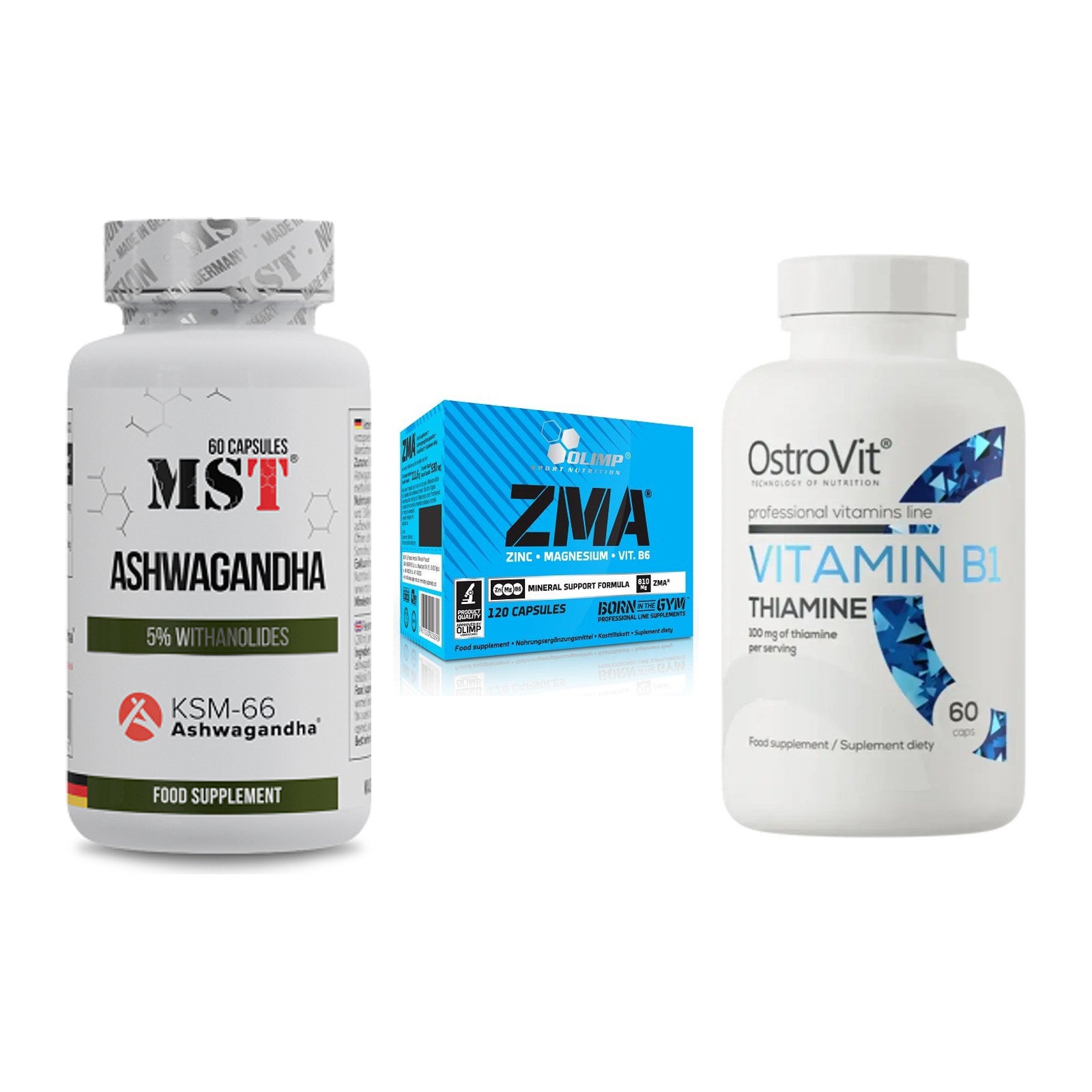 Stress & Balance: MST Ashwagandha + Olimp ZMA + Ostrovit – alle enthaltenen Artikel