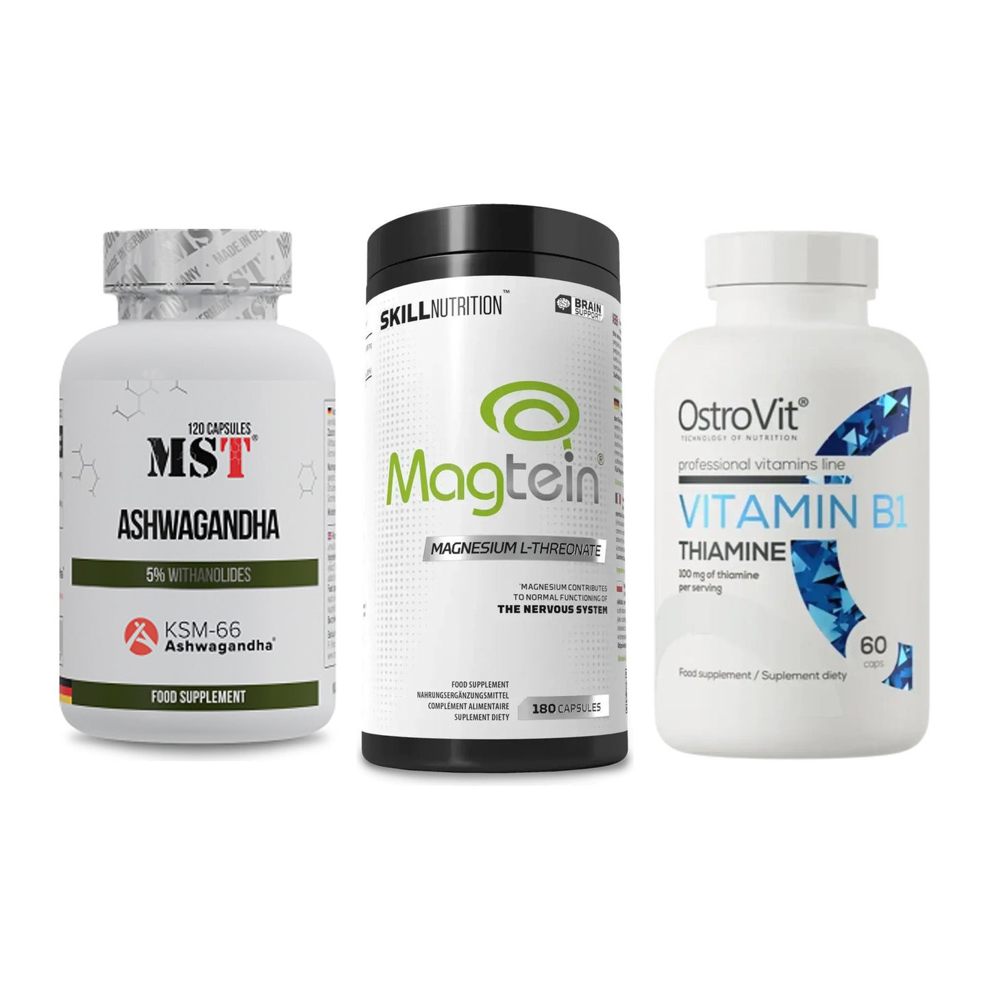 Stress & Balance: MST Ashwagandha + Skill Nutrition + Ostrovit – alle enthaltenen Artikel