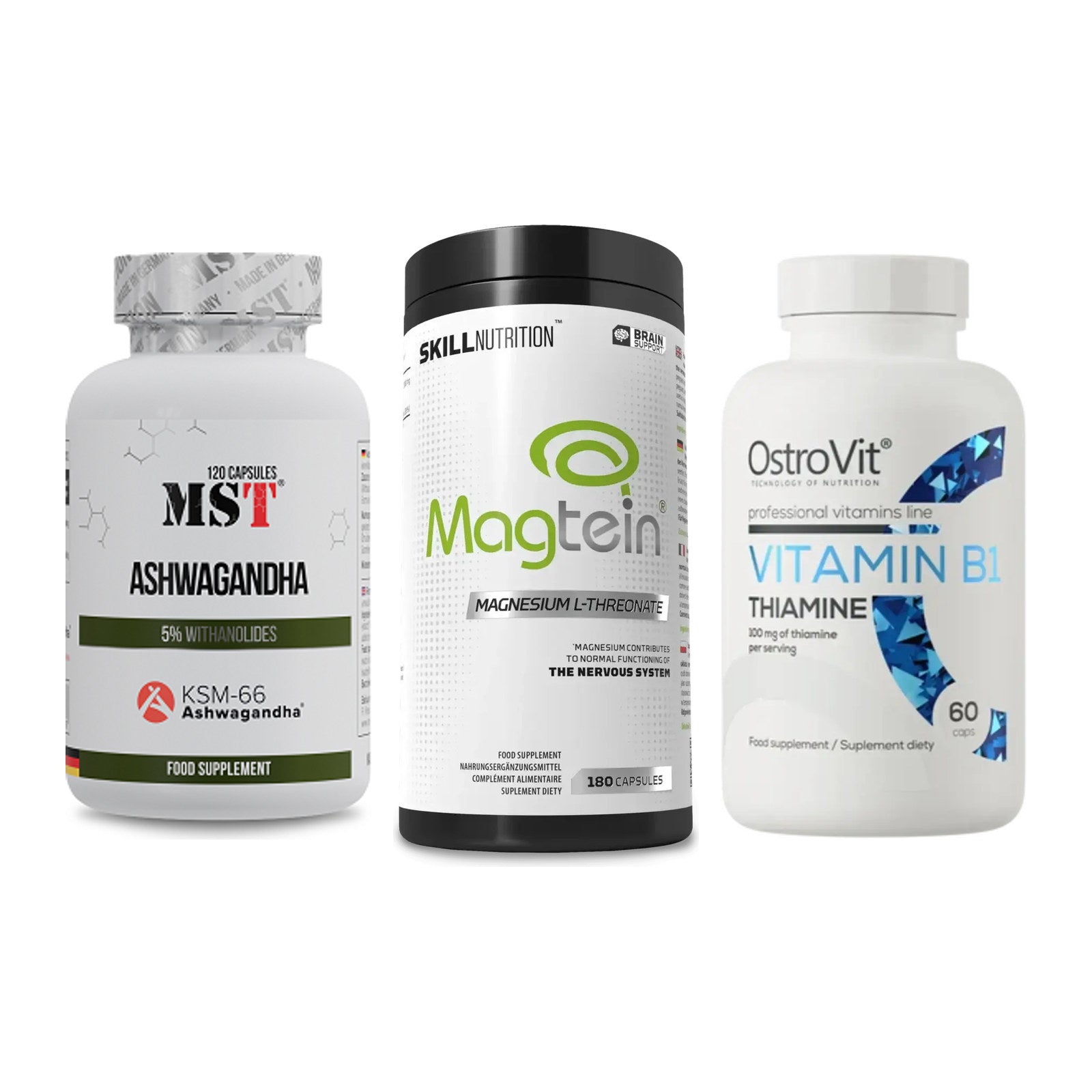 Stress & Balance: MST Ashwagandha + Skill Nutrition + Ostrovit – alle enthaltenen Artikel