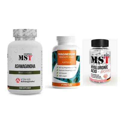 Stress & Balance: MST Ashwagandha + ProFuel Magnesi + MST Hyaluronic – alle enthaltenen Artikel
