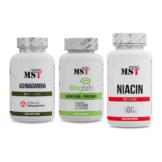 Stress & Balance: MST Ashwagandha + MST Magnesium + MST Niacin – alle enthaltenen Artikel