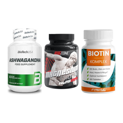 Stress & Balance: BioTech Ashwaga + Big Zone + ProFuel BIOTIN – alle enthaltenen Artikel