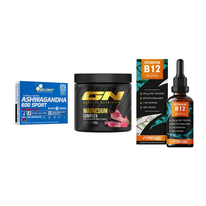 Stress & Balance: Olimp Ashwagand + GN Magnesium + ProFuel Vitamin – alle enthaltenen Artikel